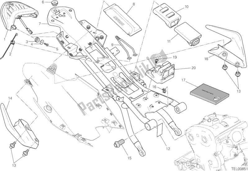 All parts for the Rear Frame Comp. Of the Ducati Monster 821 Stripes 2016
